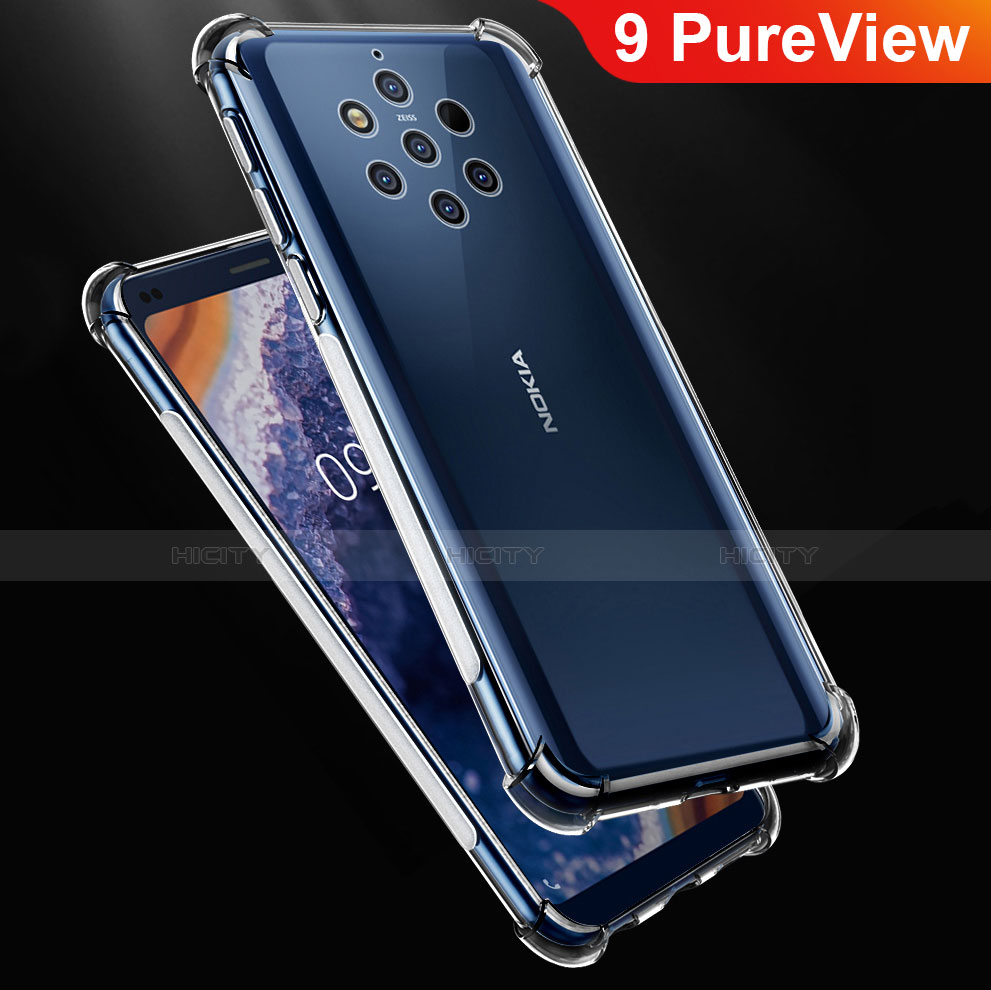 Silikon Schutzhülle Ultra Dünn Tasche Durchsichtig Transparent T02 für Nokia 9 PureView Klar Plus