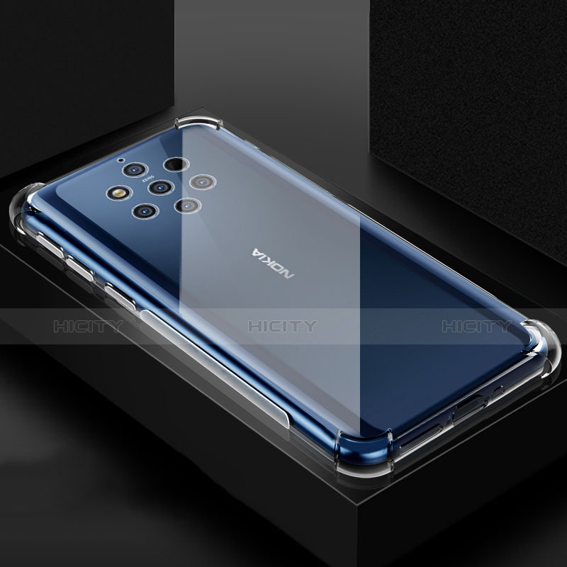 Silikon Schutzhülle Ultra Dünn Tasche Durchsichtig Transparent T02 für Nokia 9 PureView Klar groß