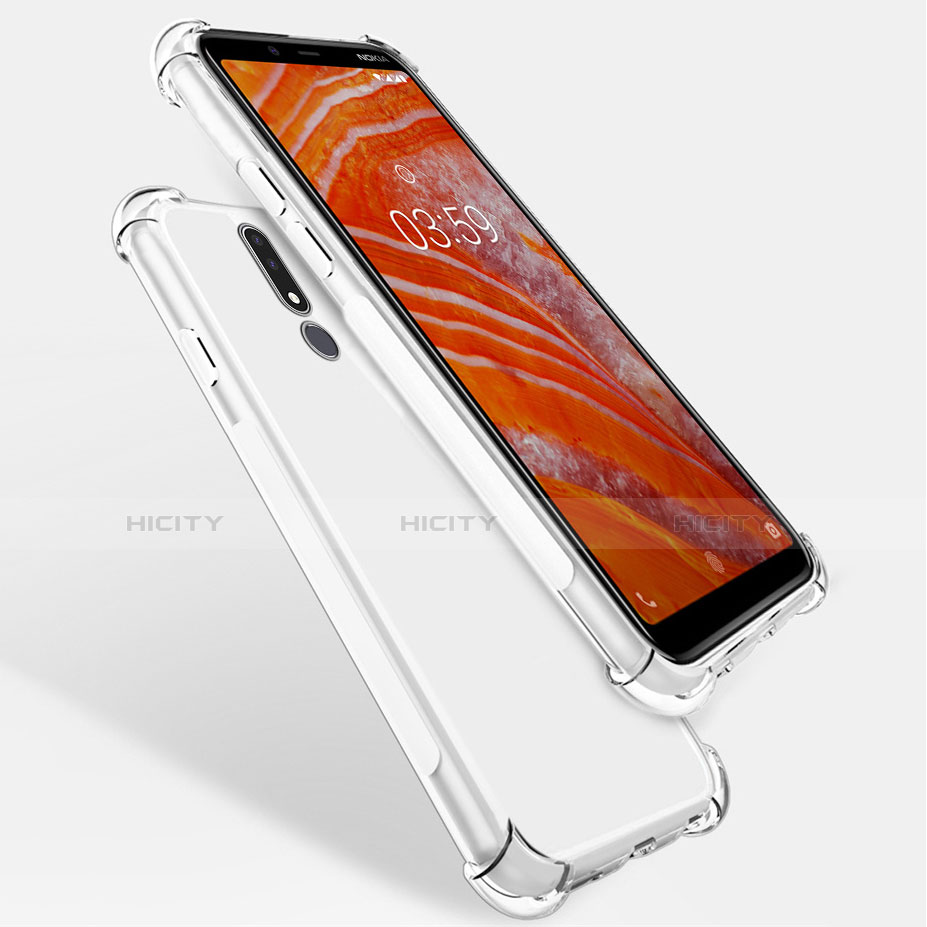 Silikon Schutzhülle Ultra Dünn Tasche Durchsichtig Transparent T02 für Nokia X3 Klar groß