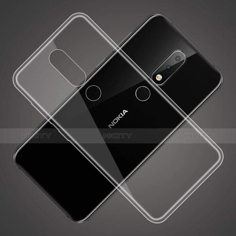Silikon Schutzhülle Ultra Dünn Tasche Durchsichtig Transparent T02 für Nokia X5 Klar groß