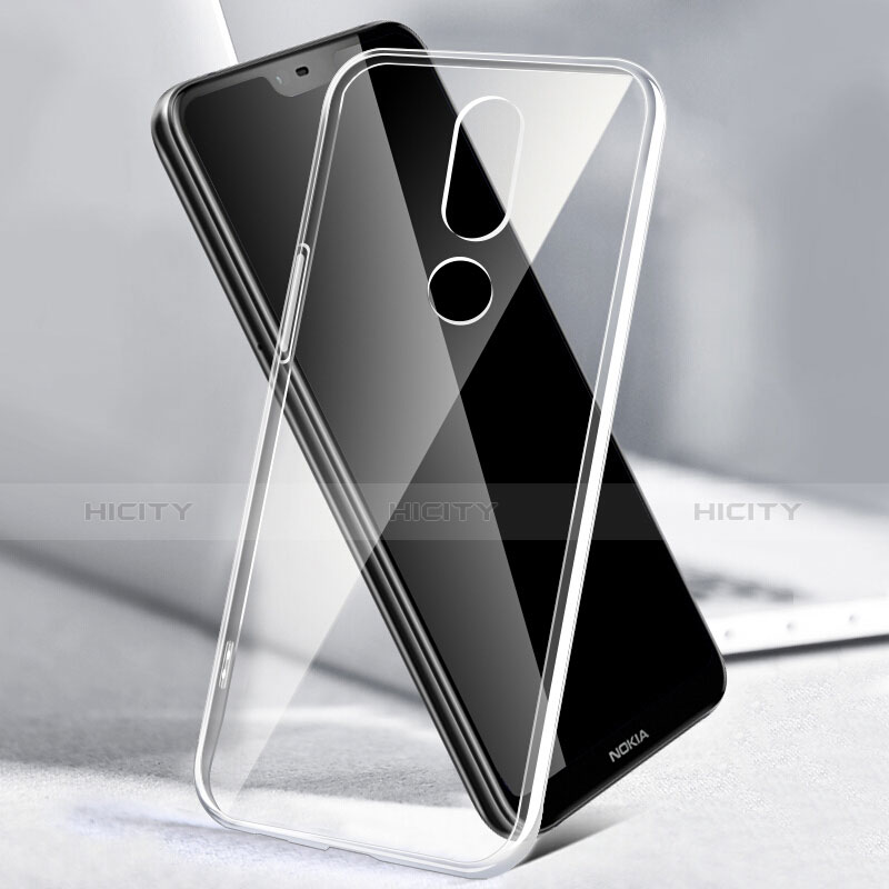 Silikon Schutzhülle Ultra Dünn Tasche Durchsichtig Transparent T02 für Nokia X6 Klar groß