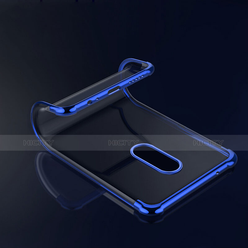 Silikon Schutzhülle Ultra Dünn Tasche Durchsichtig Transparent T02 für OnePlus 6 Blau