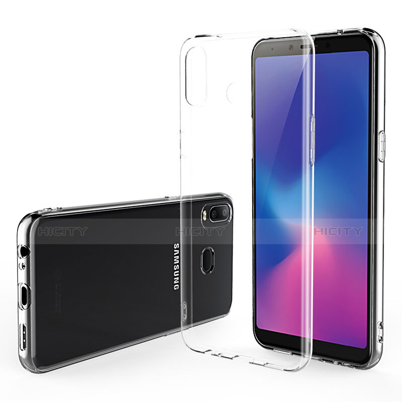 Silikon Schutzhülle Ultra Dünn Tasche Durchsichtig Transparent T02 für Samsung Galaxy A6s Klar groß