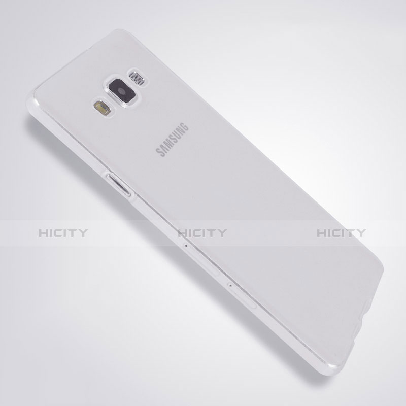 Silikon Schutzhülle Ultra Dünn Tasche Durchsichtig Transparent T02 für Samsung Galaxy A7 Duos SM-A700F A700FD Klar