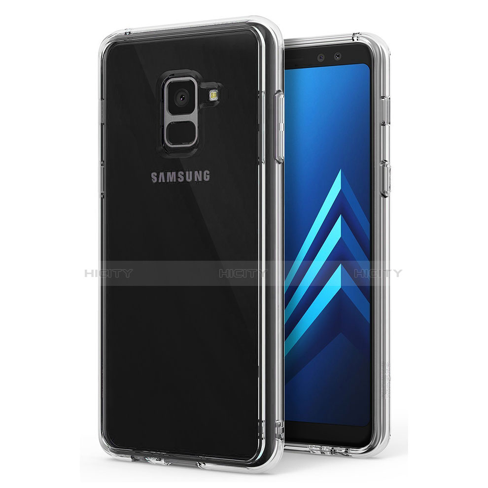 Silikon Schutzhülle Ultra Dünn Tasche Durchsichtig Transparent T02 für Samsung Galaxy A8 (2018) Duos A530F Klar groß