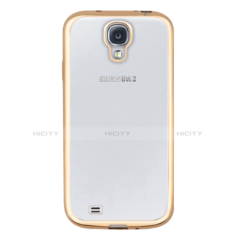 Silikon Schutzhülle Ultra Dünn Tasche Durchsichtig Transparent T02 für Samsung Galaxy S4 IV Advance i9500 Gold groß