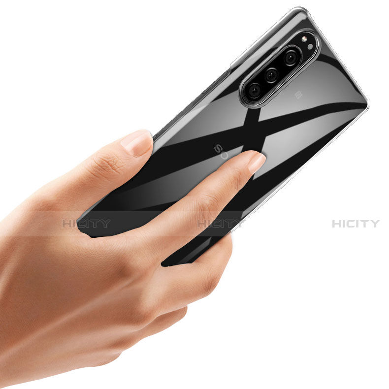 Silikon Schutzhülle Ultra Dünn Tasche Durchsichtig Transparent T02 für Sony Xperia 5 II Klar