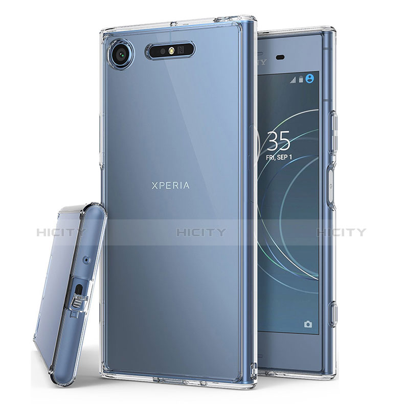 Silikon Schutzhülle Ultra Dünn Tasche Durchsichtig Transparent T02 für Sony Xperia XZ1 Klar Plus