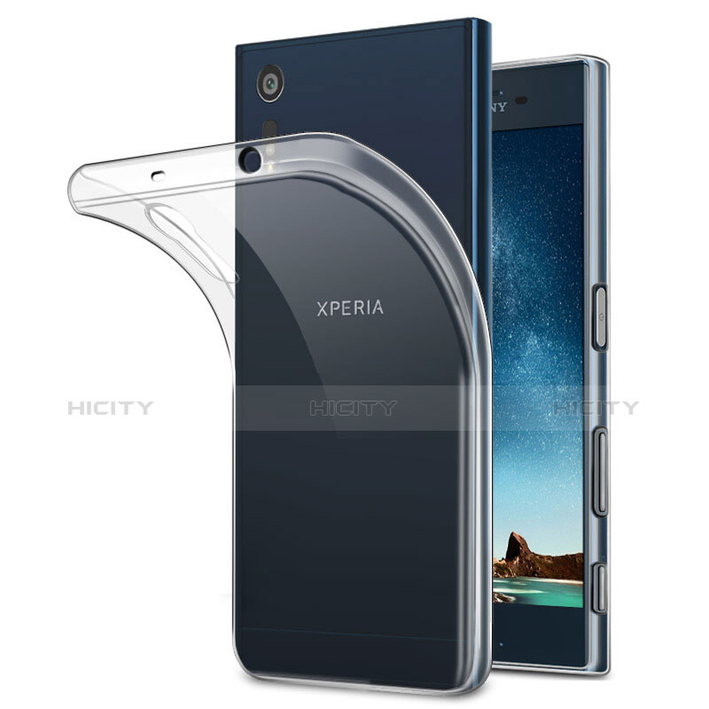 Silikon Schutzhülle Ultra Dünn Tasche Durchsichtig Transparent T02 für Sony Xperia XZs Klar groß