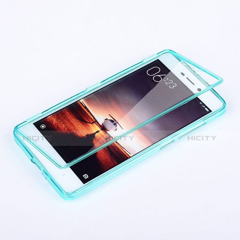 Silikon Schutzhülle Ultra Dünn Tasche Durchsichtig Transparent T02 für Xiaomi Redmi 3 Blau groß