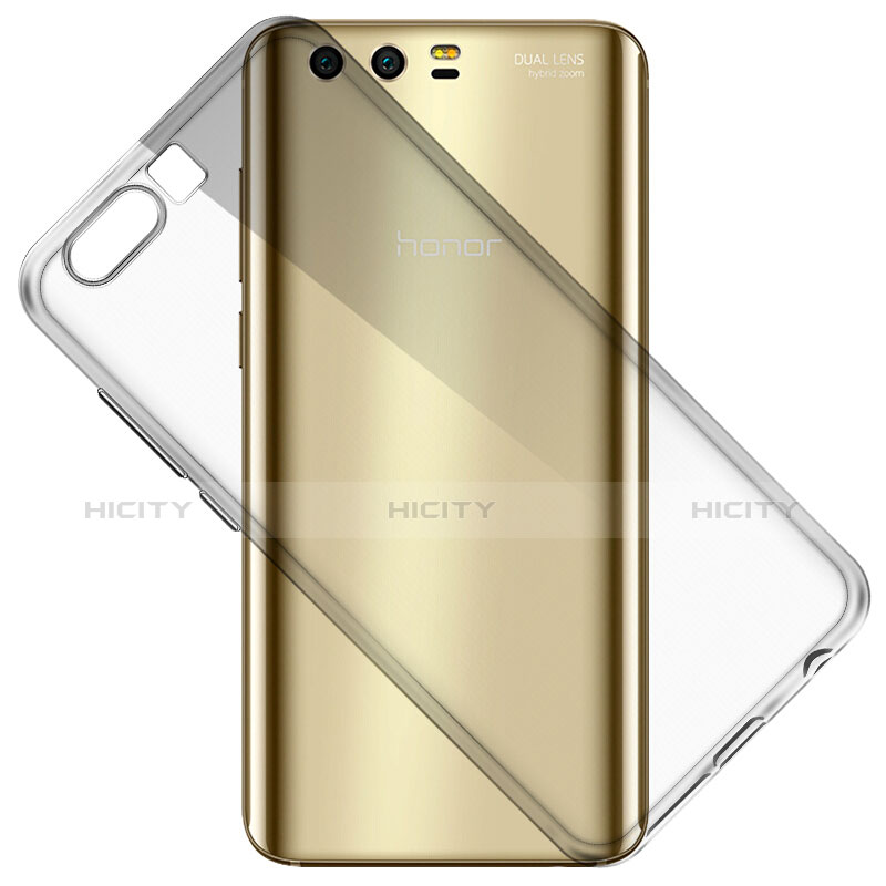 Silikon Schutzhülle Ultra Dünn Tasche Durchsichtig Transparent T03 für Huawei Honor 9 Grau groß