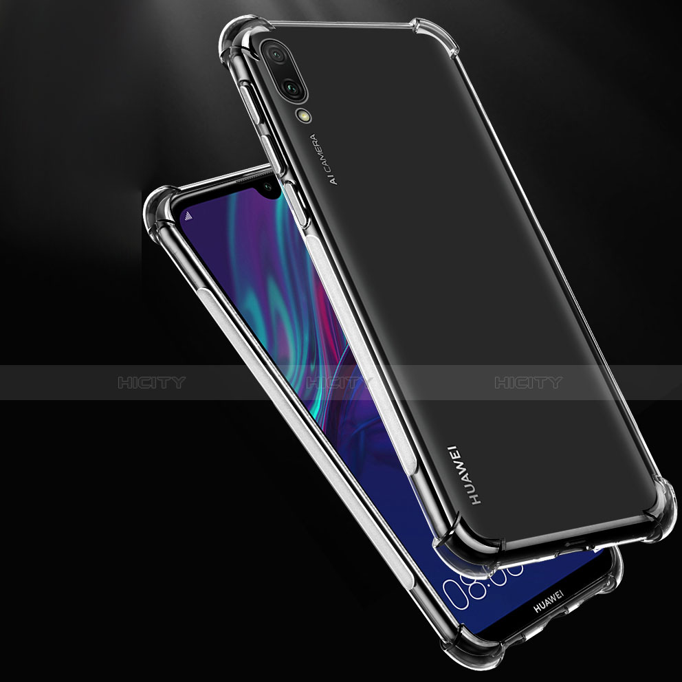 Silikon Schutzhülle Ultra Dünn Tasche Durchsichtig Transparent T03 für Huawei Y7 Pro (2019) Klar groß