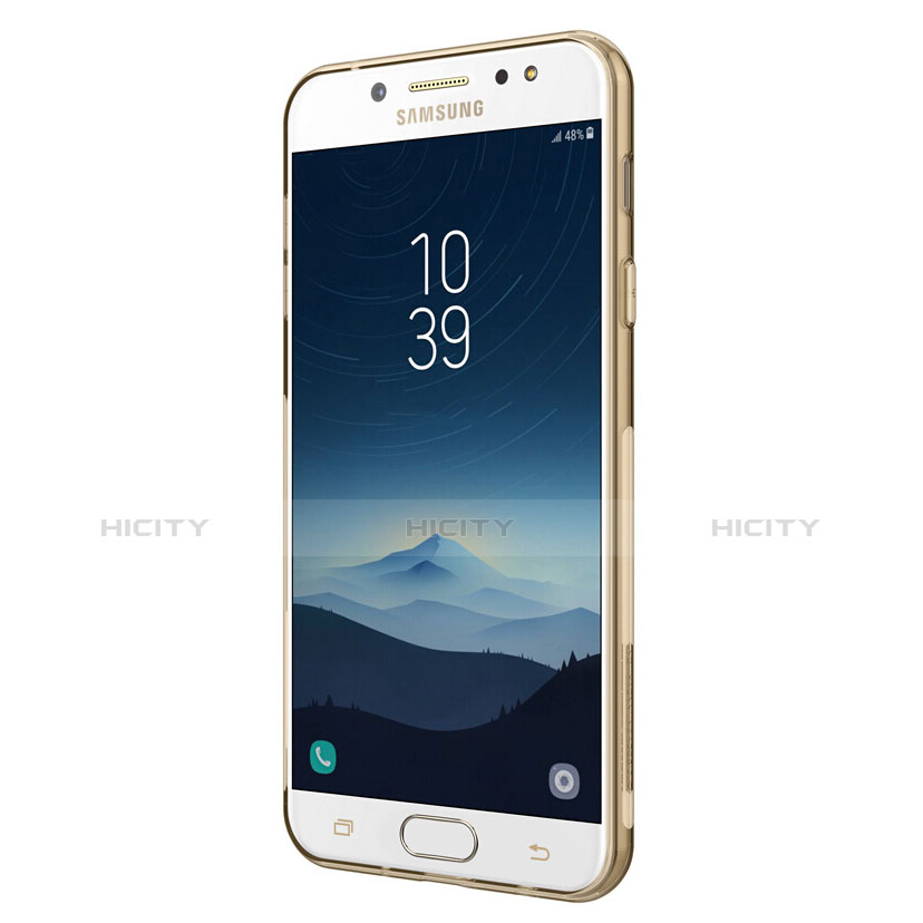 Silikon Schutzhülle Ultra Dünn Tasche Durchsichtig Transparent T03 für Samsung Galaxy C7 (2017) Gold groß