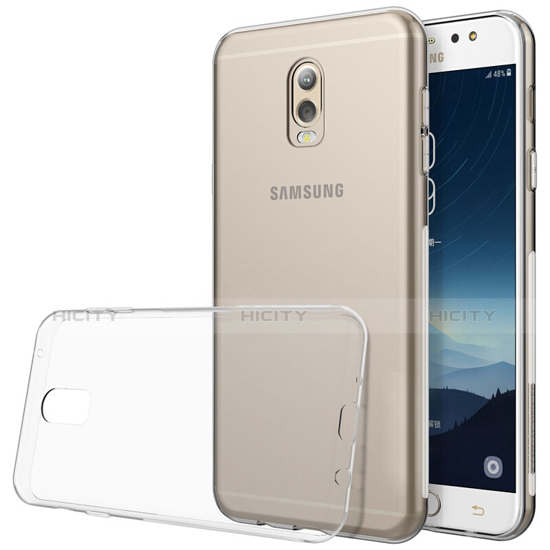 Silikon Schutzhülle Ultra Dünn Tasche Durchsichtig Transparent T03 für Samsung Galaxy J7 Plus Klar groß
