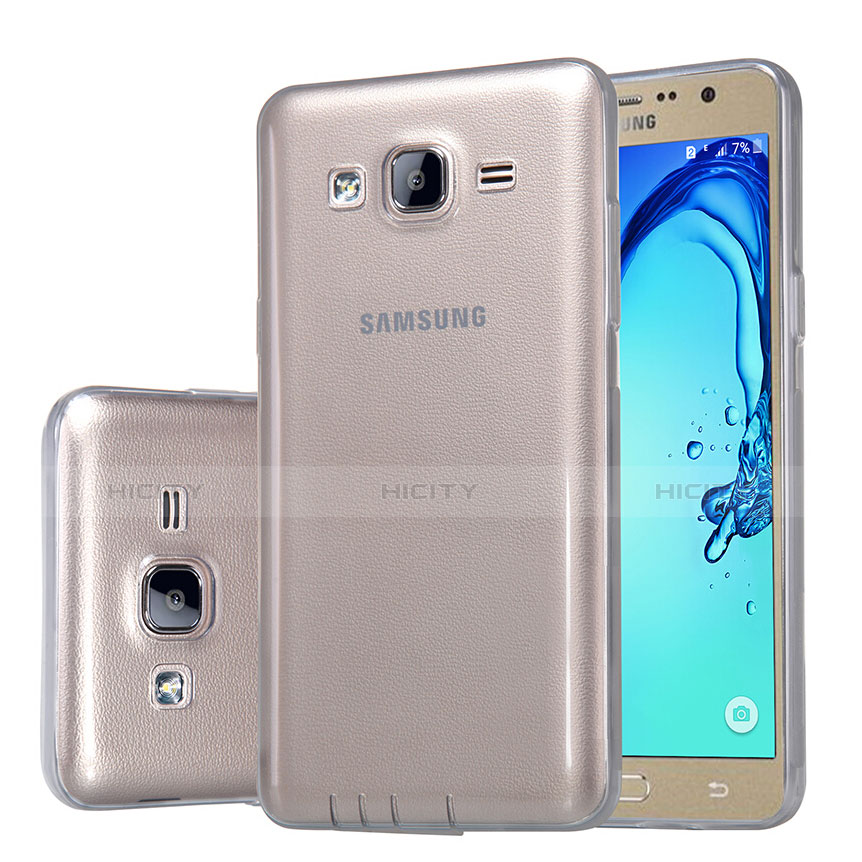 Silikon Schutzhülle Ultra Dünn Tasche Durchsichtig Transparent T03 für Samsung Galaxy On5 G550FY Grau Plus