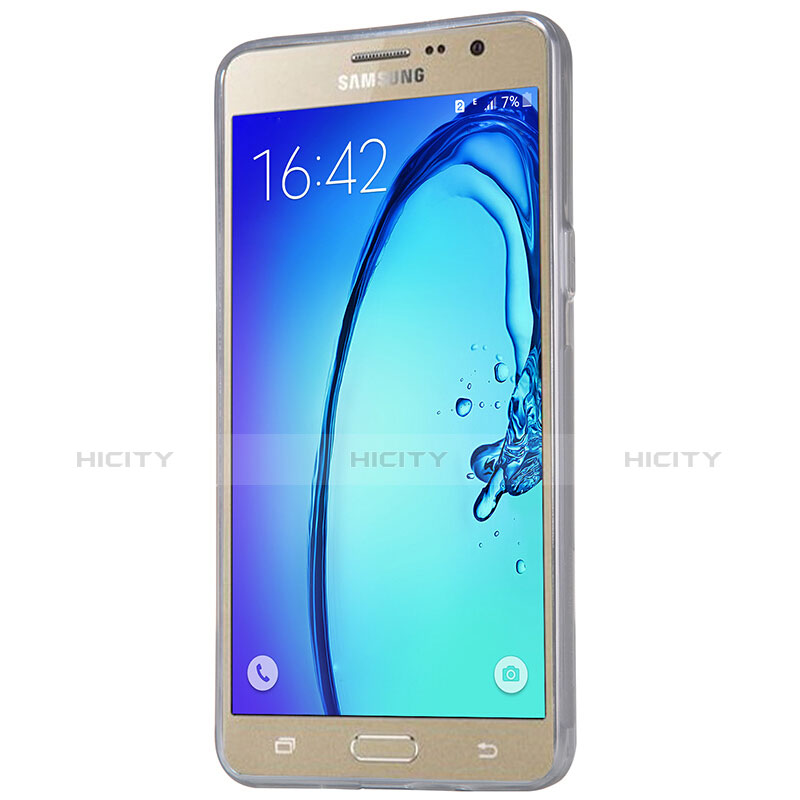 Silikon Schutzhülle Ultra Dünn Tasche Durchsichtig Transparent T03 für Samsung Galaxy On5 G550FY Grau groß