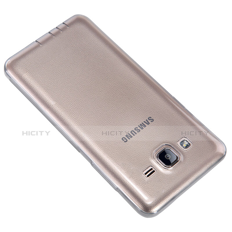 Silikon Schutzhülle Ultra Dünn Tasche Durchsichtig Transparent T03 für Samsung Galaxy On5 G550FY Grau groß