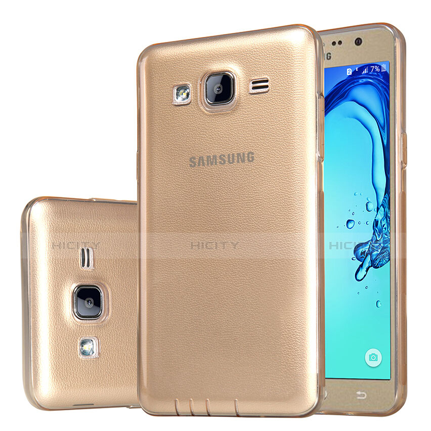Silikon Schutzhülle Ultra Dünn Tasche Durchsichtig Transparent T03 für Samsung Galaxy On5 Pro Gold groß