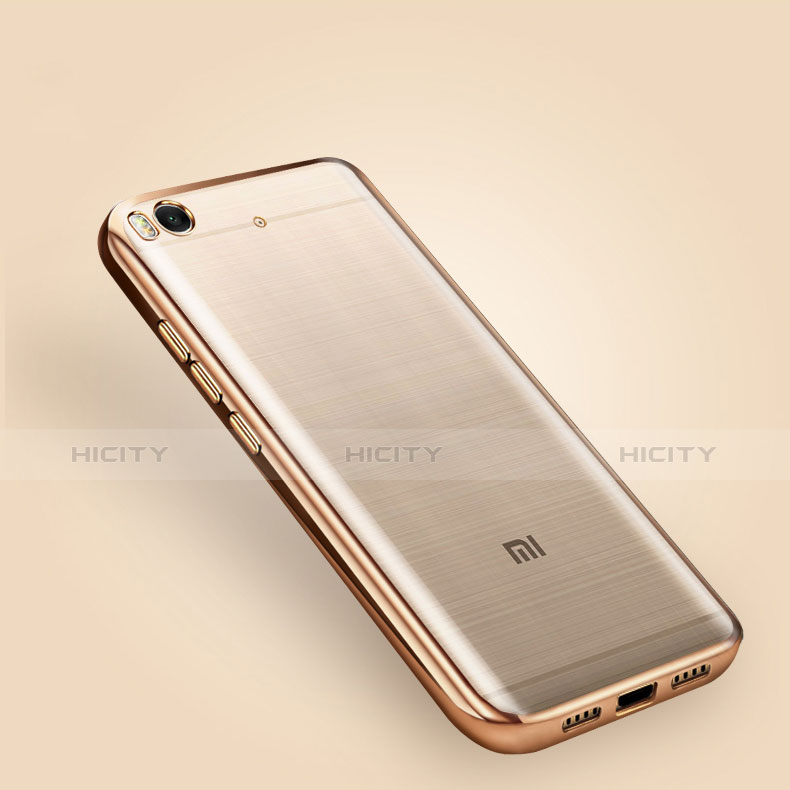 Silikon Schutzhülle Ultra Dünn Tasche Durchsichtig Transparent T03 für Xiaomi Mi 5S Gold groß