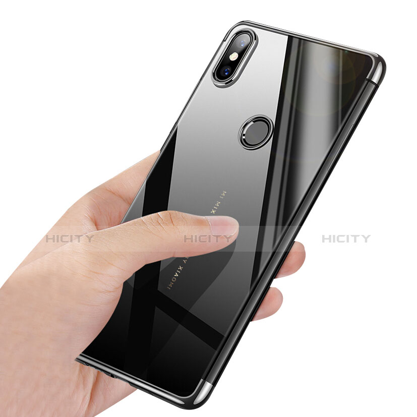 Silikon Schutzhülle Ultra Dünn Tasche Durchsichtig Transparent T03 für Xiaomi Mi Mix 2S Silber Plus