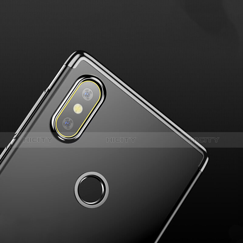 Silikon Schutzhülle Ultra Dünn Tasche Durchsichtig Transparent T03 für Xiaomi Mi Mix 2S Silber groß