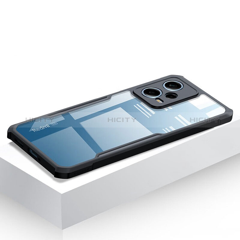 Silikon Schutzhülle Ultra Dünn Tasche Durchsichtig Transparent T03 für Xiaomi Redmi Note 12 Explorer Schwarz groß
