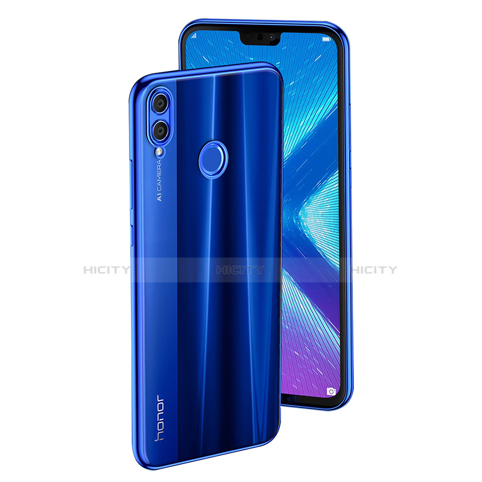 Silikon Schutzhülle Ultra Dünn Tasche Durchsichtig Transparent T04 für Huawei Honor 8X Blau Plus