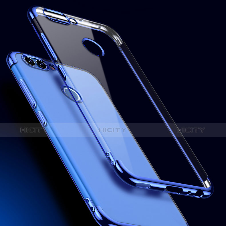 Silikon Schutzhülle Ultra Dünn Tasche Durchsichtig Transparent T04 für Huawei Nova 2 Blau groß