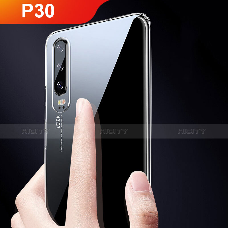 Silikon Schutzhülle Ultra Dünn Tasche Durchsichtig Transparent T04 für Huawei P30 Klar