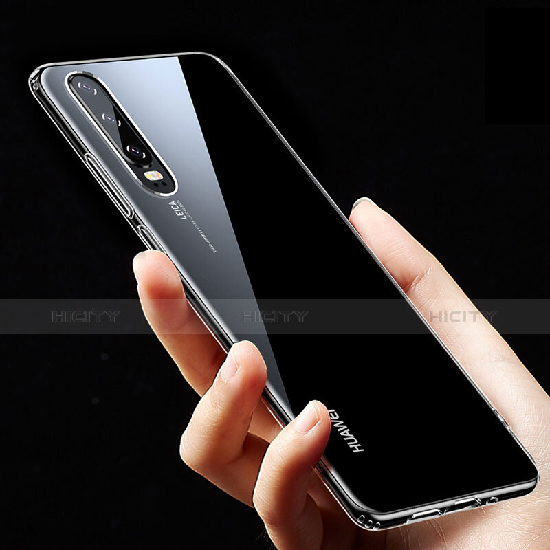 Silikon Schutzhülle Ultra Dünn Tasche Durchsichtig Transparent T04 für Huawei P30 Klar