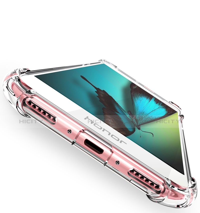 Silikon Schutzhülle Ultra Dünn Tasche Durchsichtig Transparent T04 für Huawei Y6 Pro (2017) Klar groß