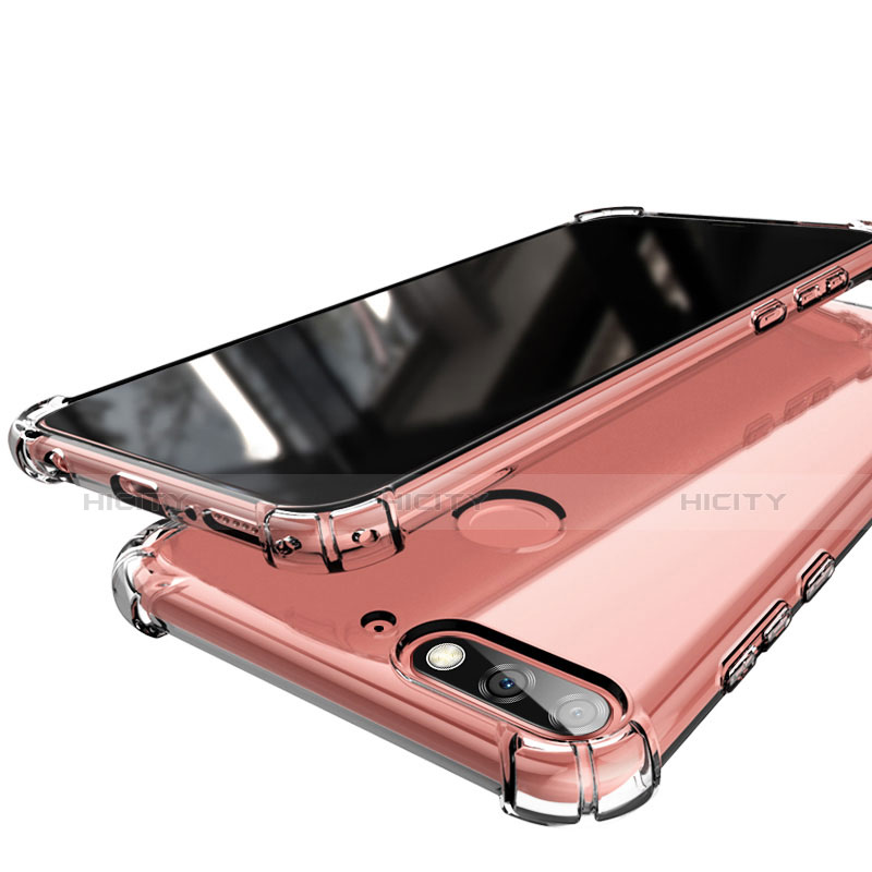 Silikon Schutzhülle Ultra Dünn Tasche Durchsichtig Transparent T04 für Huawei Y7 (2018) Klar groß