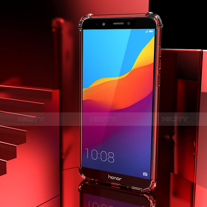 Silikon Schutzhülle Ultra Dünn Tasche Durchsichtig Transparent T04 für Huawei Y7 (2018) Klar groß