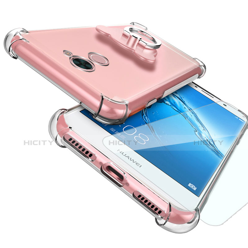 Silikon Schutzhülle Ultra Dünn Tasche Durchsichtig Transparent T04 für Huawei Y7 Prime Klar groß