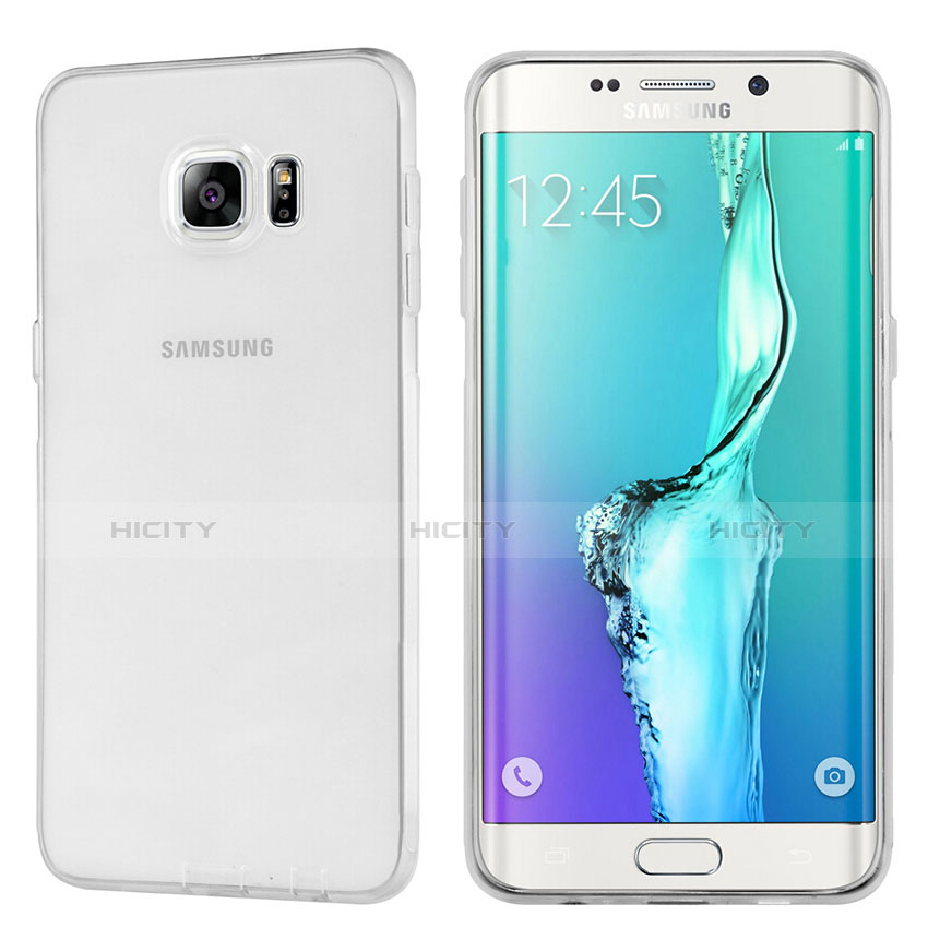 Silikon Schutzhülle Ultra Dünn Tasche Durchsichtig Transparent T04 für Samsung Galaxy S6 Edge+ Plus SM-G928F Klar Plus