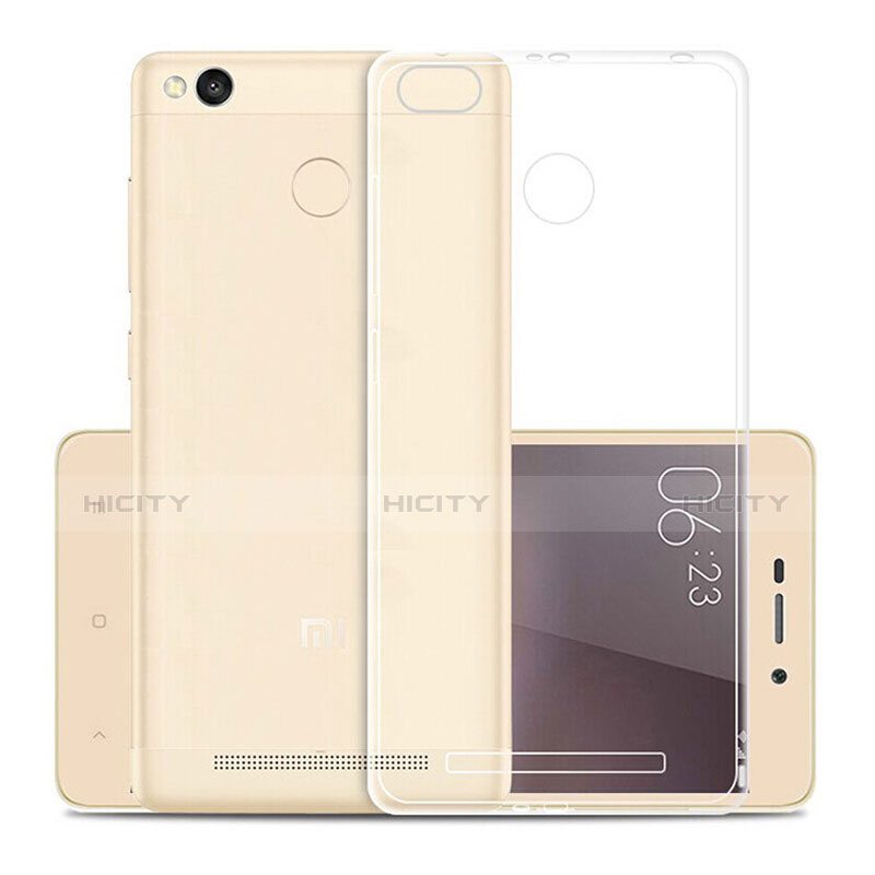Silikon Schutzhülle Ultra Dünn Tasche Durchsichtig Transparent T04 für Xiaomi Redmi 3X Klar groß