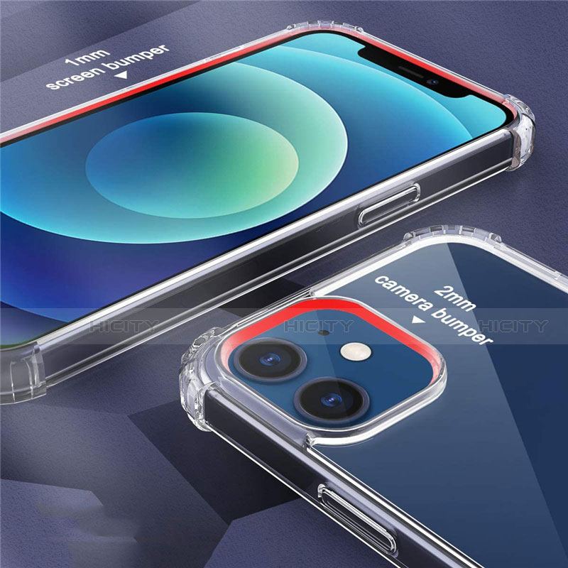 Silikon Schutzhülle Ultra Dünn Tasche Durchsichtig Transparent T05 für Apple iPhone 12 Mini Klar groß