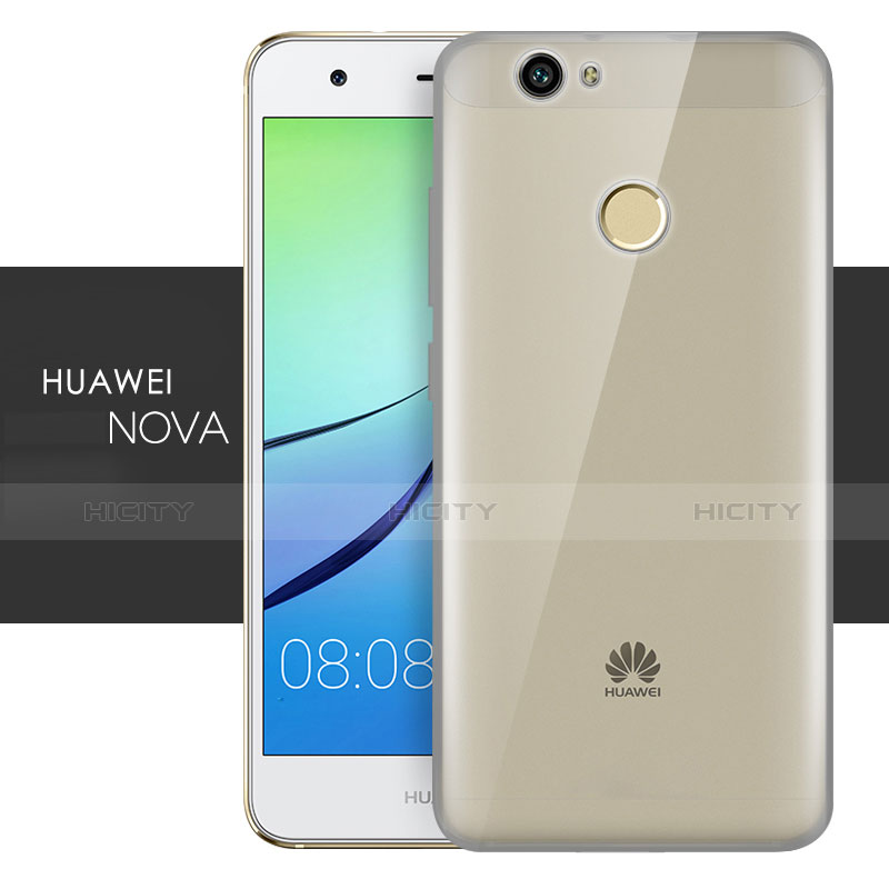 Silikon Schutzhülle Ultra Dünn Tasche Durchsichtig Transparent T05 für Huawei Nova Grau Plus