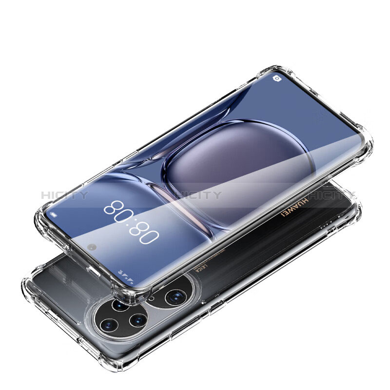 Silikon Schutzhülle Ultra Dünn Tasche Durchsichtig Transparent T05 für Huawei P50 Pro Klar