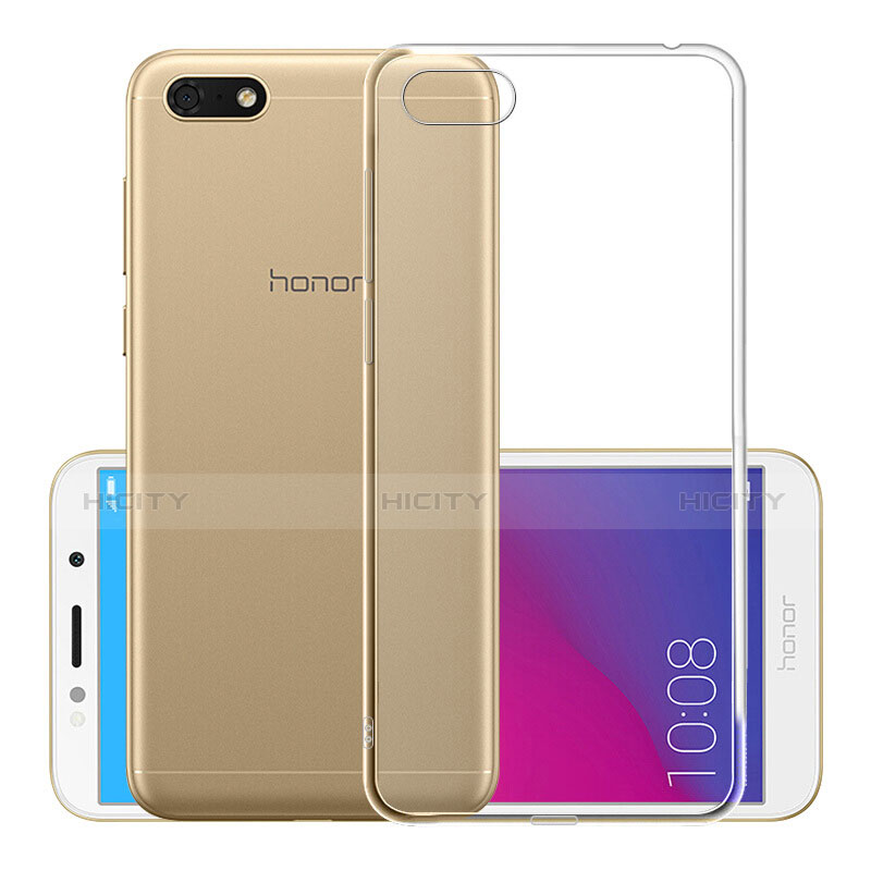 Silikon Schutzhülle Ultra Dünn Tasche Durchsichtig Transparent T05 für Huawei Y5 (2018) Klar groß