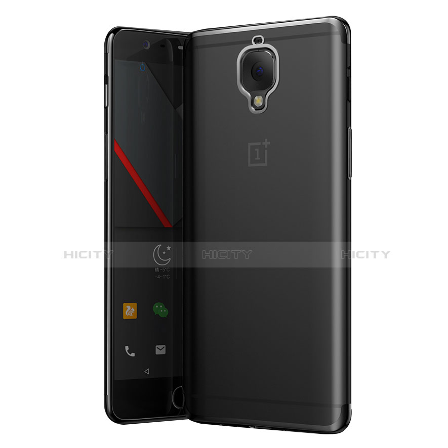 Silikon Schutzhülle Ultra Dünn Tasche Durchsichtig Transparent T05 für OnePlus 3 Grau Plus