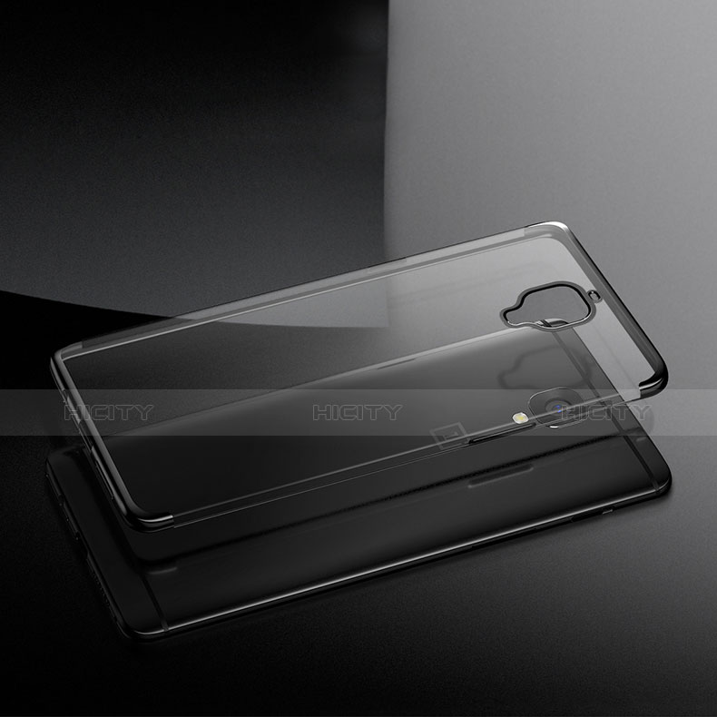 Silikon Schutzhülle Ultra Dünn Tasche Durchsichtig Transparent T05 für OnePlus 3 Grau groß