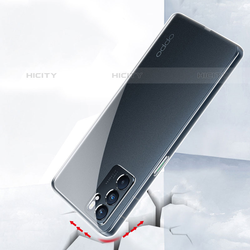 Silikon Schutzhülle Ultra Dünn Tasche Durchsichtig Transparent T05 für Oppo Reno6 Pro 5G India Klar groß
