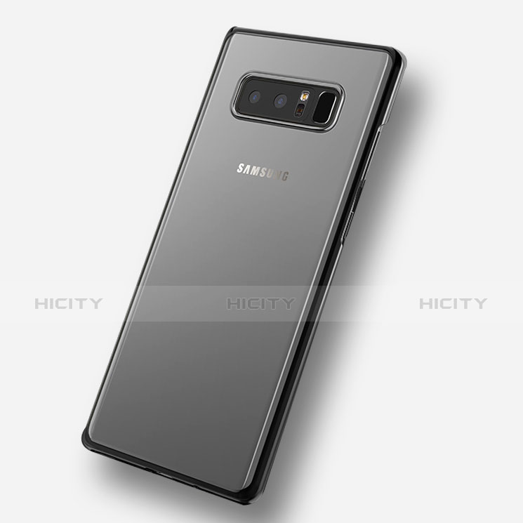 Silikon Schutzhülle Ultra Dünn Tasche Durchsichtig Transparent T05 für Samsung Galaxy Note 8 Duos N950F Schwarz groß