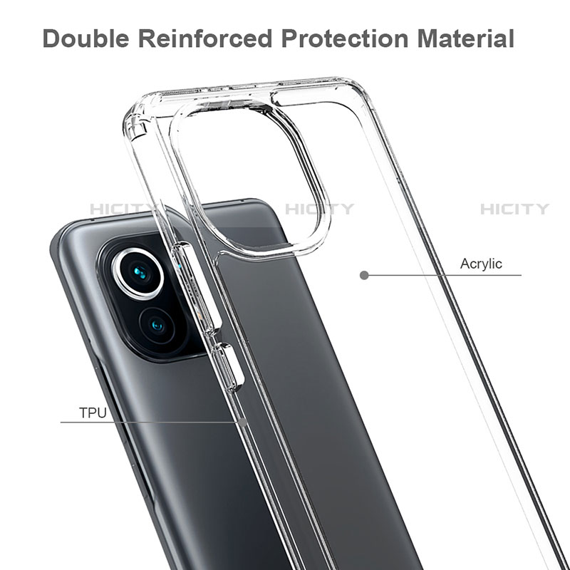 Silikon Schutzhülle Ultra Dünn Tasche Durchsichtig Transparent T05 für Xiaomi Mi 11 5G Klar