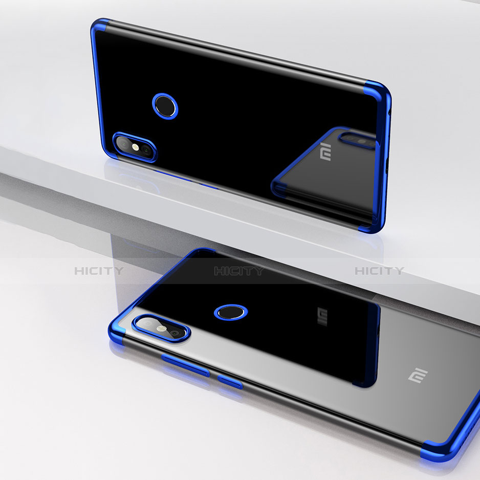 Silikon Schutzhülle Ultra Dünn Tasche Durchsichtig Transparent T05 für Xiaomi Mi 8 Blau