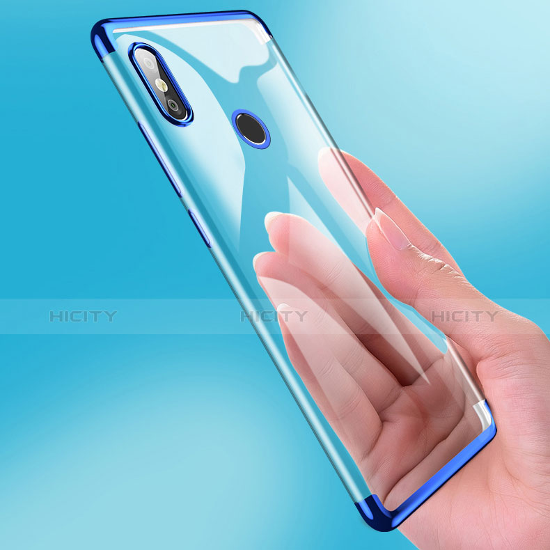 Silikon Schutzhülle Ultra Dünn Tasche Durchsichtig Transparent T05 für Xiaomi Mi 8 Blau