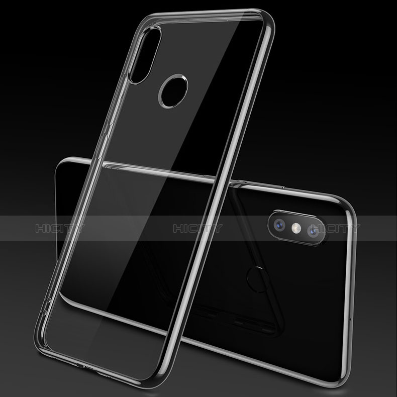 Silikon Schutzhülle Ultra Dünn Tasche Durchsichtig Transparent T05 für Xiaomi Mi 8 SE Schwarz