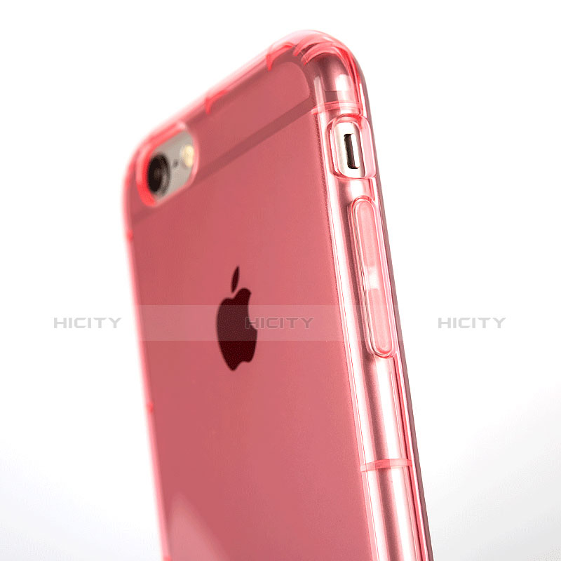 Silikon Schutzhülle Ultra Dünn Tasche Durchsichtig Transparent T06 für Apple iPhone 6 Plus Rosa Plus