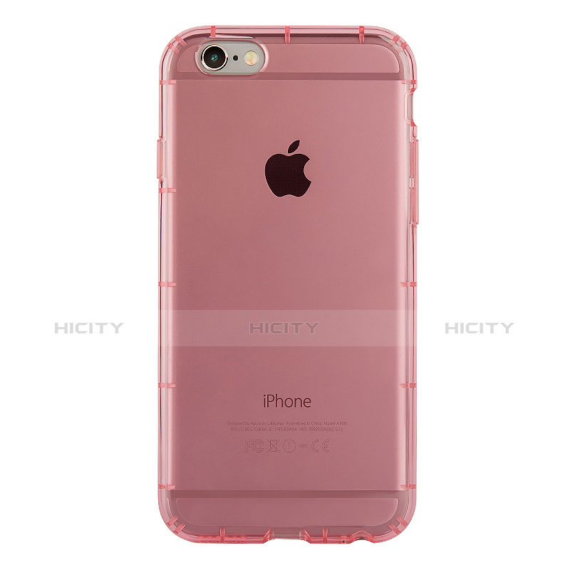 Silikon Schutzhülle Ultra Dünn Tasche Durchsichtig Transparent T06 für Apple iPhone 6 Plus Rosa groß